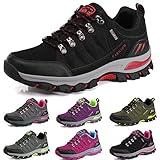 BOLOG Damen Und Herren Wanderschuhe Outdoor Anti-Rutsch Wanderstiefel Sportlich Bequem Leicht Outdoor Wandern Trekking,Schwarz,EU41