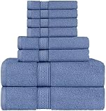 Utopia Towels - Handtuch set aus Baumwolle - 2 Badetuch, 2 Handtücher und 4 Washclappen - 600 g/m² (elektrisch blau)