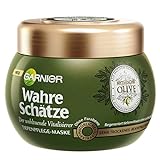 GARNIER Wahre Schätze Haar-Maske / Haarkur für intensive Haarpflege / Wirkt Vitalisierend (mit Vitamin E, aus nativem Olivenöl - für sehr trockenes, beanspruchtes Haar) 1 x 300ml