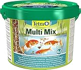 Tetra Pond Multi Mix – Fischfutter für Teichfische mit vier verschiedenen Futtersorten (Flockenfutter, Futtersticks, Gammarus, Wafer), verschiedene Größen