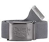 2Stoned Gürtel Canvas Belt Dark Grey, matte Schnalle Classic, 4 cm breit, Stoffgürtel für Damen und Herren