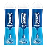 Durex Play Feel Gleitgel auf Wasserbasis - Leichtes, seidiges Gleitmittel für gefühlsechtes Empfinden in der praktischen Dosierflasche, (3 x 100 ml), 300 ml