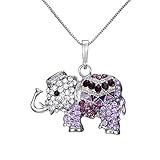 fablcrew Halskette für Damen Anhänger Damen Halskette Elefant Halskette Anhänger Liebespuppe 35cm+8cm violett