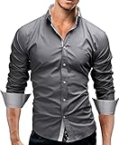 MERISH Hemd Slim Fit 3 Farben Größen S-XXL 03 Grau XXL