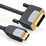 deleyCON 2m DisplayPort zu DVI Kabel - Max. 1920x1200 @60Hz - Full HD 1080p 3D HDCP EDID - DP Stecker auf DVI-D (Single Link) Stecker - Mac PC Notebook Monitor Beamer Grafikkarte