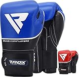 RDX Boxhandschuhe Sparring Rindsleder Training Kickboxhandschuhe Muay thai Sandsackhandschuhe Blau