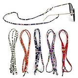 Crazy-M 5 Stück Brillenkette PU Leder Brille Seil Brille Kordel Halte Multicolor geflochtenes Seil Brillen Halter Kette Brillenband/Brillenkette/Brillen Cord/Sonnenbrille Kette Hals Lanyard