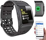 Newgen Medicals Smartwatch GPS Puls: GPS-Sportuhr, Bluetooth, Fitness, Puls, Nachrichten, Farbdisplay, IP68 (Fitnessuhren)