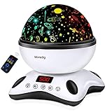 Moredig - Sternenhimmel Projektor, Musik Nachtlicht Lampe 360° Rotation + 12 Beruhigende Musik + 8 Romantische Licht, Perfektes für Kinder, Geburtstage, Halloween usw - Schwarz und Weiß