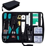 SGILE 12 in 1 Netzwerk Reparaturwerkzeuge Professionell Netzwerk Werkzeug Set Netzwerk Kabeltester Kit Patchkabel Tester Computer Wartung LAN Kabel Tester