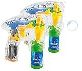 infactory Seifenblasen Pistolen: 2er-Set Seifenblasenpistolen mit LEDs je inkl. 2X Seifenblasenlösung (Seifenblasen-Pistole Kinder)