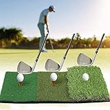 YOMERA Golf-Schlagmatte Golf-Putting-Matte Faltbare 24x12 “3-in-1-Rasenmatte Golf-Übungsmatte Hochleistungsgummibasis zum Abplatzen Fahren und Training Golf-Training im Innen- und Außenbereich