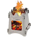 TOMSHOO Camping Holzofen Tragbare Falten Leichte Titan Holzofen Backpacking Herd für Outdoor Überleben Kochen Picknick Jagd