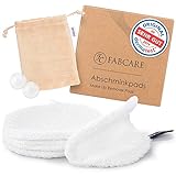 FABCARE Abschminkpads waschbar - Extra dick - DERMATEST: SEHR GUT - Wiederverwendbare Abschminktücher aus Bambusfaser - Make Up Entferner Pads [4 Stück]