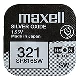 Maxell 321 SR616SW SB-AF Uhrenbatterie (Silberoxid, 1,55 V) 1 Stück