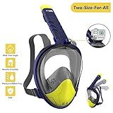 WOTEK Schnorchelmaske Vollmaske Tauchmaske Vollgesichtsmaske Tauchermaske für Kinder und Erwachsene-Snorkel Mask Full face mit Rundumsicht, Anti-Fog Anti-Leck, Kompatibel mit der Kamera