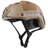 Jagd Airsoft SWAT Helm Kampfhelm Skateboard Helm Klettern Kletterhelm Scooter Helme Paintball Helme Training Suche Rettungsmaßnahmen Helm Multicam MC W für Außen Sport Ausrüstung Schutzhelm ohne Schutzbrille (Schlamm Farbe)