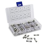 Foxnovo 100er 5x20mm Fast-Schlag Sicherungen schnellen Schlag Auto Glas Glasröhre Sicherungen assortierte Kit Amp 0.2A 0.5A 1A 2A-3A-5A 6A 8A 10A 15A