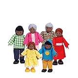 Hape E3501 - Puppenfamilie, dunkle Haut