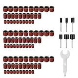 307 Stück Schleifhülsen, LIUMY Drum Sander Set mit 300 Stück Schleifband Sleeves + 6 Stück Drum Mandrels für Dremel Drehwerkzeug + 1 Double Use Wrench