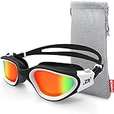 ZIONOR Polarisiert Schwimmbrille für Herren und Damen [Upgrade], G1 Schwimmbrille mit Spiegel/Rauch Linse UV-Schutz Anti Nebel Verstellbar Gurt Komfort Profi Schwimmbrillen für Erwachsene Jugendliche