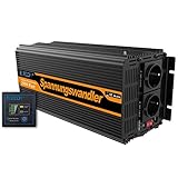 EDECOA Spannungswandler 2000W Modifizierte Sinus Wechselrichter 12V 230V 2x USB und Fernbedienung wechselrichter wohnmobil 2000w wechselrichter solar