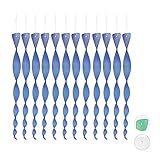 Relaxdays Vogelabwehr Spirale, 12er Set, reflektierend, Balkon & Garten, Windspirale, blau, 40 cm