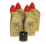 Öl Wechselset 4 Liter Castrol SAE 20W-50 Act evo 4T mineralisch inkl. Ölfilter Citomerx CIT138 z.B. Kawasaki, Suzuki, Aprilia, Arctic Cat, Cagiva, Kymco