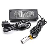 vhbw 220V Netzteil Ladegerät Ladekabel 100W (42V / 2.2A) für E-Bike, Pedelec, Elektrofahrrad Akkus mit 36V Spannung und 3-Pin-Stecker-Anschluss