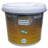 Hubey Wurmhumus, 5 Liter Wurmmist Wurmkompost Naturdünger für Gartenerde und Blumenerde, natürlicher Stickstoffdünger rein organisch NPK Bodenverbesserer