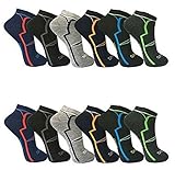 12 Paar Herren Sport Freizeit Sneaker Socken Füßlinge Baumwolle (Muster 1, 39-42)