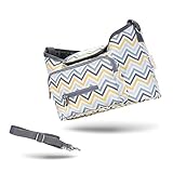 SUNVENO Kinderwagentaschen Organizer Aufbewahrungstasche Wickeltasche für Spielzeug, Windel, Trinkflasche und Babysache Buggy Pram Organizer Umhängetasche Tote mit Schultergurt(Beige Welle)