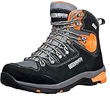 GUGGEN Mountain PM026 Herren Trekking-& Wanderstiefel Wanderschuhe Trekkingschuhe Outdoorschuhe wasserdicht mit Membran und Wildleder Farbe Schwarz-Orange EU 43