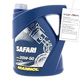 MANNOL Safari 20W-50 API SN/CH Motorenöl, 5 Liter