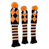 MagiDeal 3er Set Golf Schlägerkopfhülle Holz Golfschläger Headcover Schlägerhaube