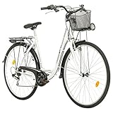 Multibrand Probike 28 City Zoll Fahrrad 7-Gang Urbane Cityräder for Heren, Damen, Unisex Schwarz 510 mm (Weiß, 510)