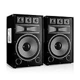 Skytec TX15 Passiv-PA-Lautsprecher Paar 500W Boxen für Bühne und Konzert (38cm (15 Zoll) Subwoofer, 2x 250W RMS, Bassreflex, Stativflansch) schwarz