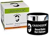 Greendoor VEGANER BARTBALSAM 50ml, Premium Bartpflege im Schwarzglas, frischer Duft, reine Ätherische Öle, Naturkosmetik, natürlicher Balsam für Männer, Bart, Vollbart, Natur Ostern Geschenke