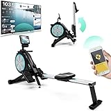 Bluefin Fitness Blade Air Rudergerät für Zuhause, klappbar | Dual-Magnet + Luft Widerstand Rudermaschine | Kinomap App | Live Video Streaming | Video Coaching & Training | Digitale LCD-Fitnesskonsole