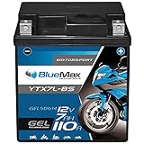 BlueMax YTX7L-BS Motorradbatterie GEL 12V 7Ah CTX7L-BS Batterie Roller 7Ah 6Ah