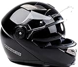 Ledershop-online TK380 Motorradhelm Klapphelm Motorrad Helm schwarz Takachi XL