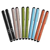 MobiLinyi 10 Stück Premium Eingabestift Touchstift Stylus Pen für Apple iPhone ipad Air Pro Samsung Galaxy Huawei P7 P8 P9 P10 und alle Tablets Smartphones, Farbe: schwarz Gold grün blau orange