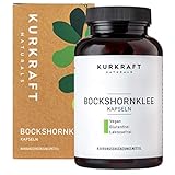 Kurkraft® Bockshornklee Aktiviert - Bio-Zertifiziert & Laborgeprüft - Vegan - 2600mg (650mg je Kapsel) - 240 Kapseln - ohne Zusatzstoffe - Sorgfältig hergestellt in Deutschland