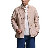 Allthemen Herren Leinen Mäntel Chinesische Kung Fu Tai Chi Jacke Übergangsjacke Frühling Herbst