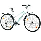 Multibrand, PROBIKE 6th SENSE, 460mm, 26 Zoll, Mountainbike, Shimano 18 gang, Schutzblech-Set, Für Damen (Türkis/Weiss+Kotflügel)