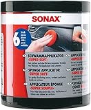 SONAX SchwammApplikator -Super Soft- (6 Stück) für alle Wachse, Lotionen und Versiegelungen | Art-Nr. 04176410