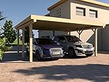 Carport Flachdach AVUS I 500 x 500 cm KVH Bausatz Konstruktionsvollholz Fichte