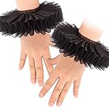 GRACEART Elisabethanisch Handschellen Gekräuselt Manschette Arm Bands (Schwarz)