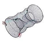 Ylinwtech Gefaltet Fischernetz,Reuse Fischernetz,Köderfischreuse Angelnetz,Faltbare Köderfischreuse,für Fisch,Garnelen,Krabbe,Aalre,Runden Fischernetz,60cmx30cm,(Stil,Farbe Zufällig)