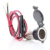 Neuftech 12V-24V Einbau Auto KFZ Motorrad Zigarettenanzünder Buchse Steckdose Stecker – Wasserdicht